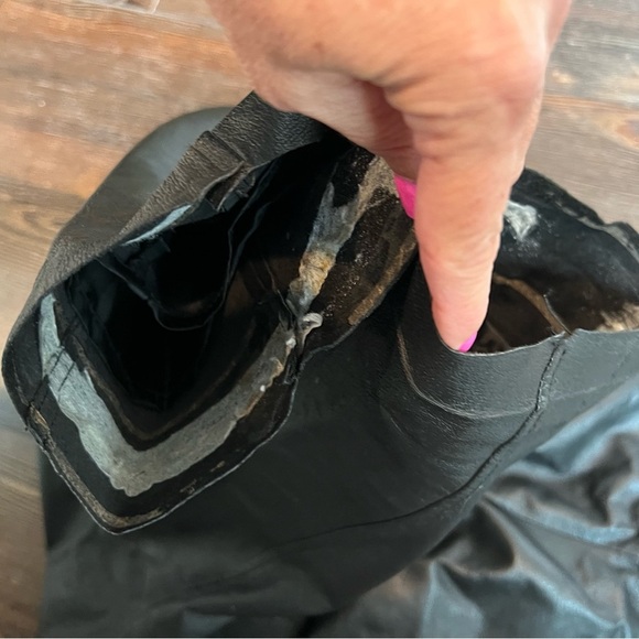 Vintage black leather genuine leather pants size 30 - Picture 11 of 11